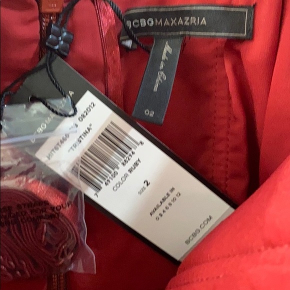 BCBGMaxAzria Tristina Ruched Ruby Cocktail Dress - Picture 9 of 10